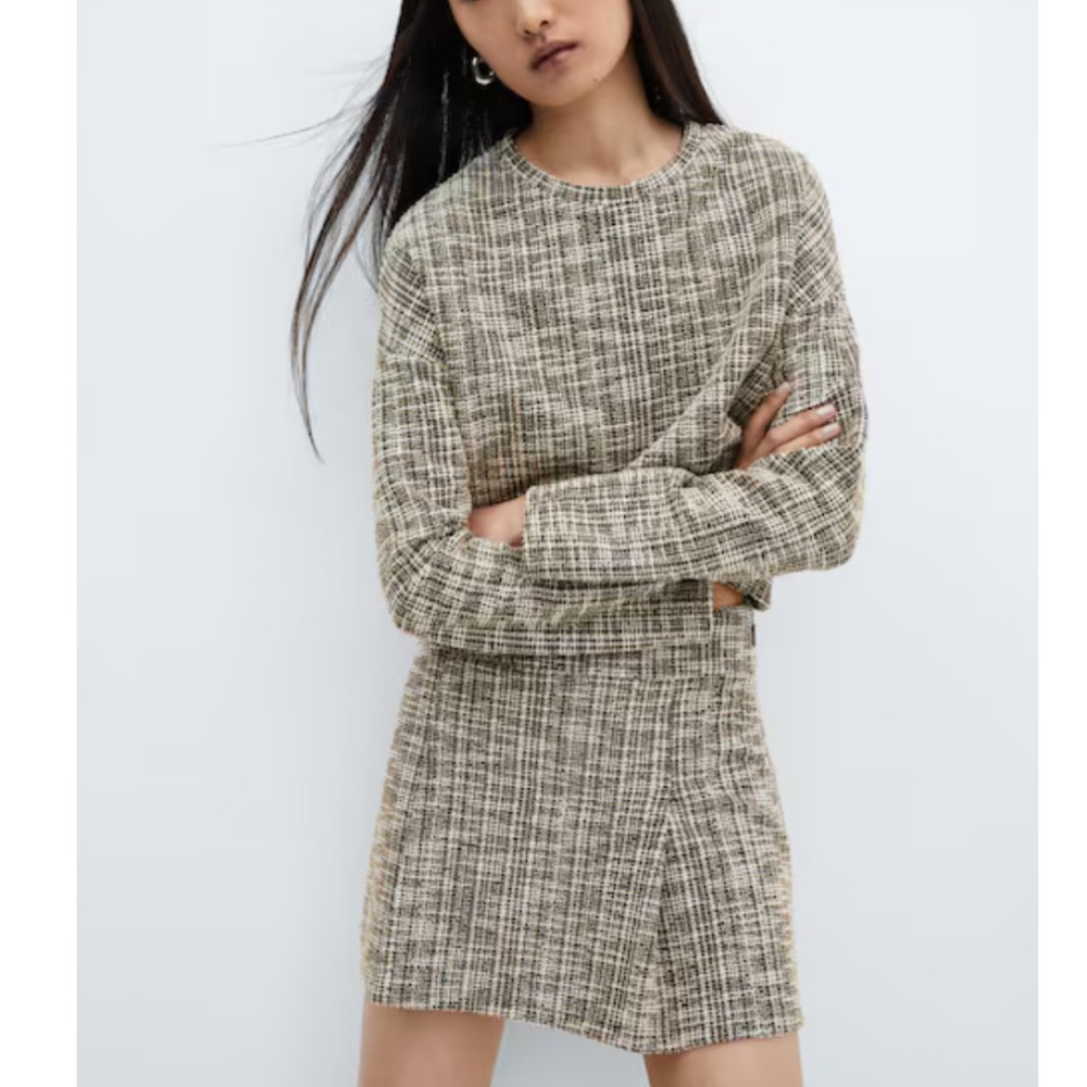 Mango Marbled tweed sweatshirt size S